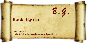Buck Gyula névjegykártya